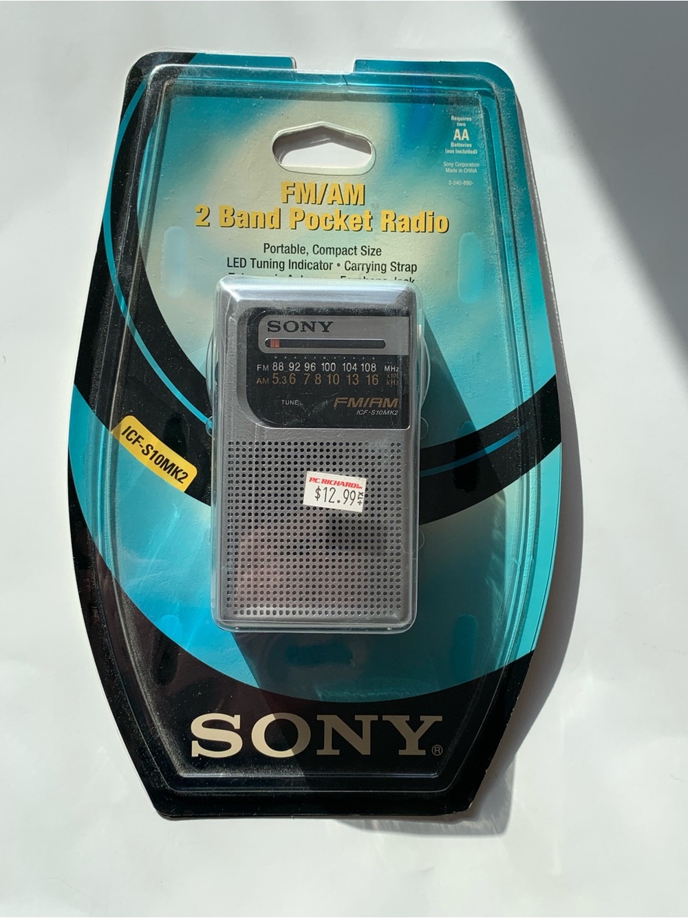 VINTAGE Sony ICF-S10MK2 Pocket Radio - FACTORY SEALED New Old Stock Silver